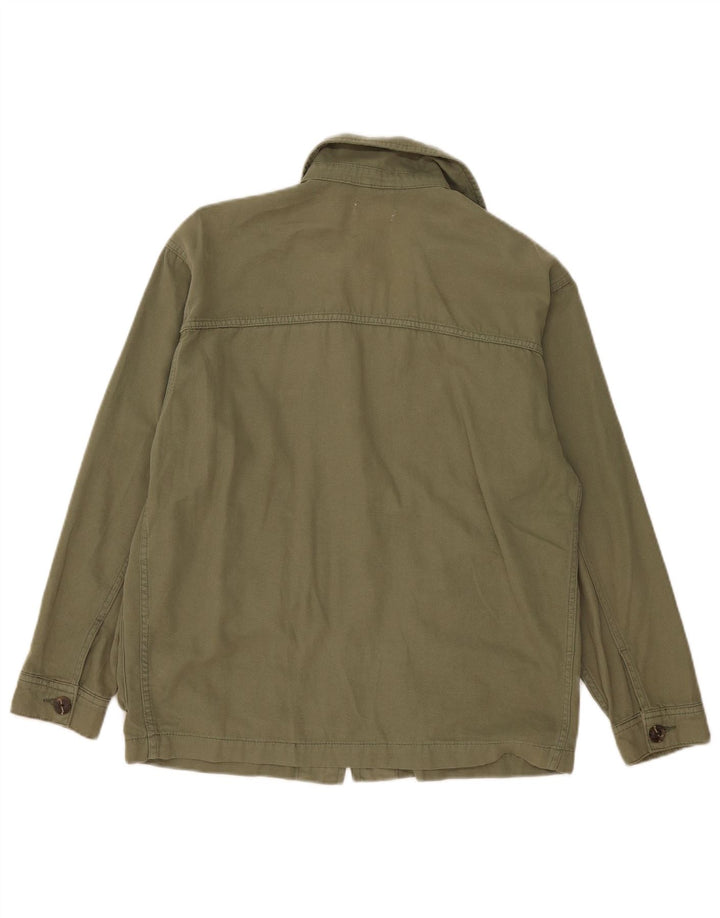 Übergroße Utility-Jacke für Damen von Topshop, UK 10, Größe S, Khaki, Baumwolle