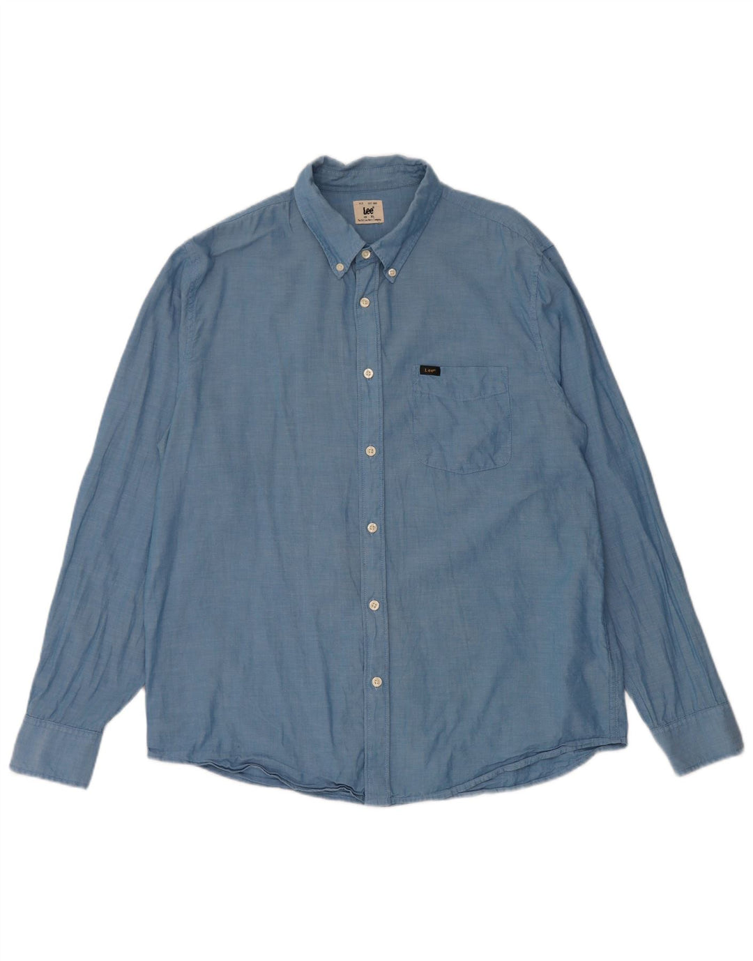Lee Herrenhemd XL, blaue Baumwolle