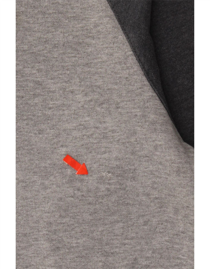 Adidas Herren-Kapuzenpullover mit Reißverschluss, mittelgrau gefleckte Baumwolle