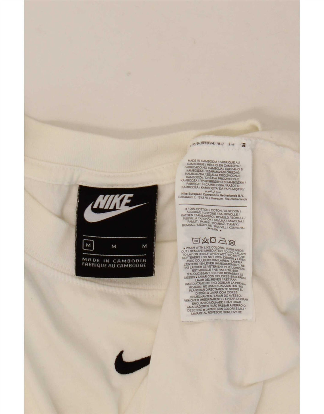 Nike Herren T-Shirt Top aus mittelweißer Baumwolle