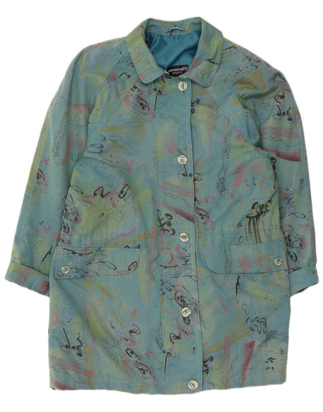 VALMELINE Damen Übergroßer Mantel EU 36 Kleiner blauer Farbblock