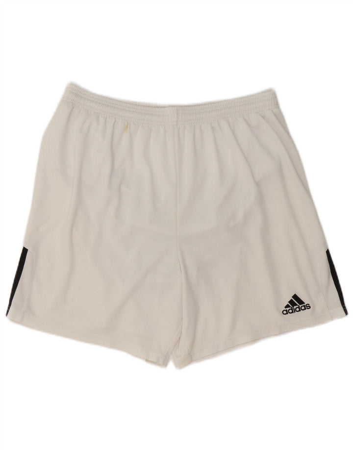 Adidas Herren-Sportshorts, groß, weißes Colourblock-Polyester