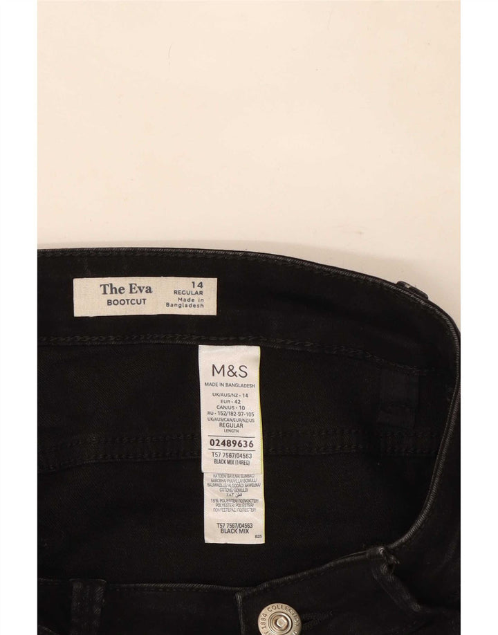 Marks & Spencer Damen The Eva Bootcut Jeans UK 14 Large W32 L30 Schwarz