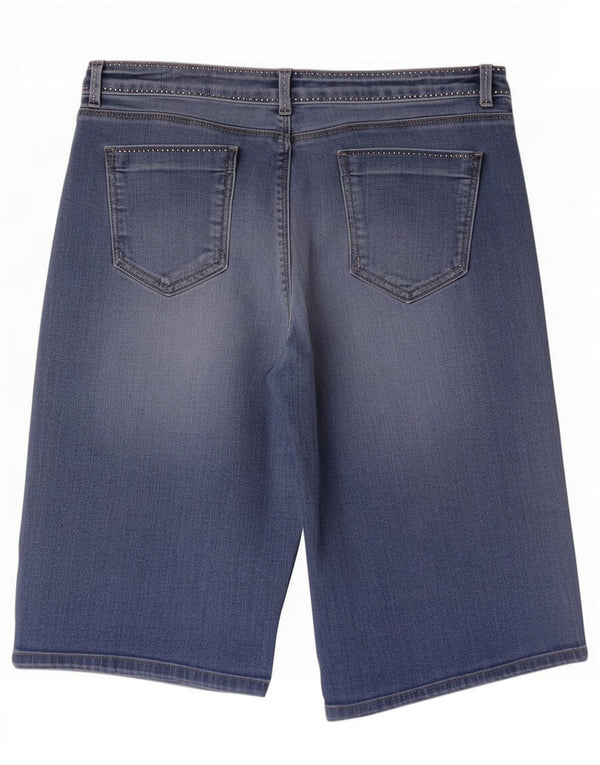 Marks & Spencer Damen Per Una Denim Shorts UK 14 W34 Große blaue Baumwolle