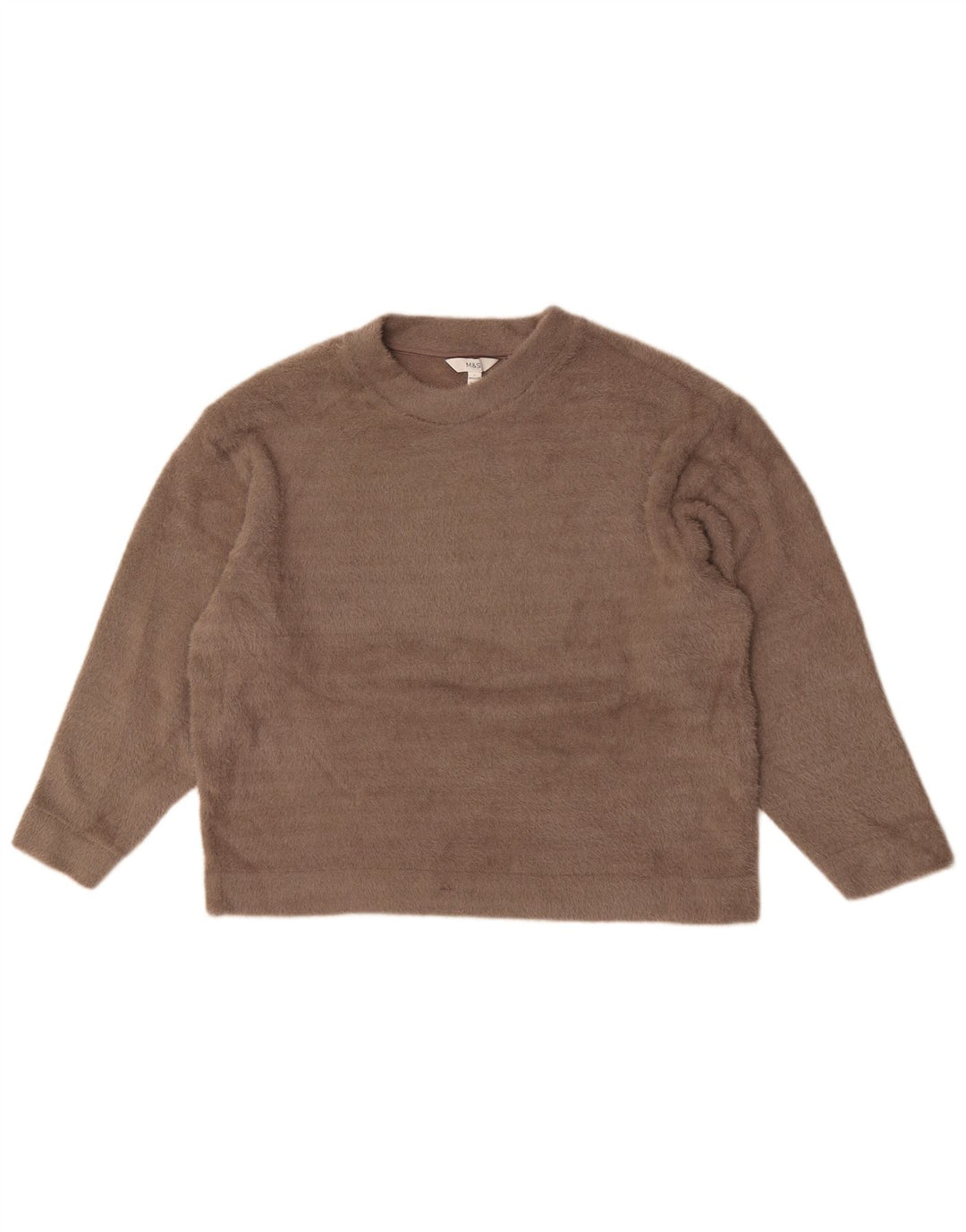 Marks & Spencer Damen-Pullover, übergroß, Rundhalsausschnitt, Gr. 40, Größe L, Beige