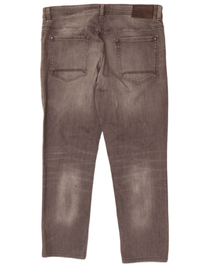 Timberland Herren Tapered Jeans W38 L30 Graue Baumwolle