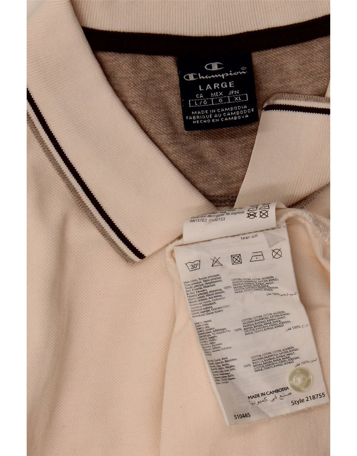 Champion Herren-Poloshirt, groß, beige, Baumwolle