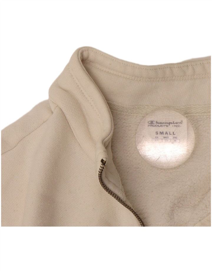 Champion Herren-Sweatshirt mit Reißverschluss am Hals, Größe S, Weiß