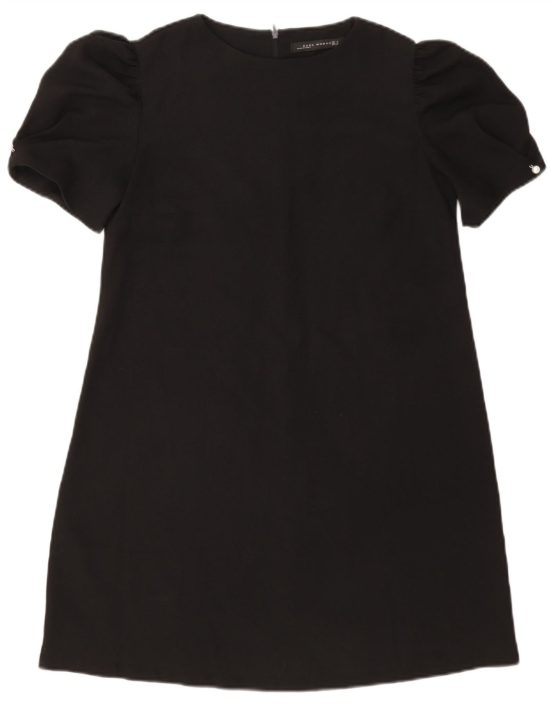 Zara Damen A-Linien-Kleid UK 12 Medium Schwarz Polyester