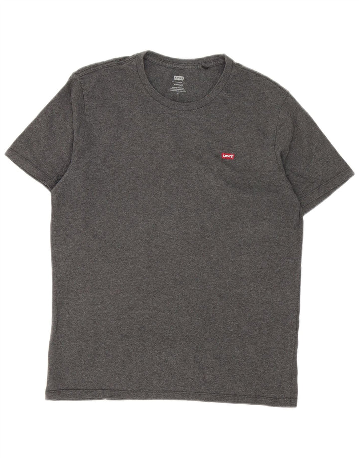 Levi's Herren Standard-T-Shirt-Oberteil aus mittelgrauer Baumwolle