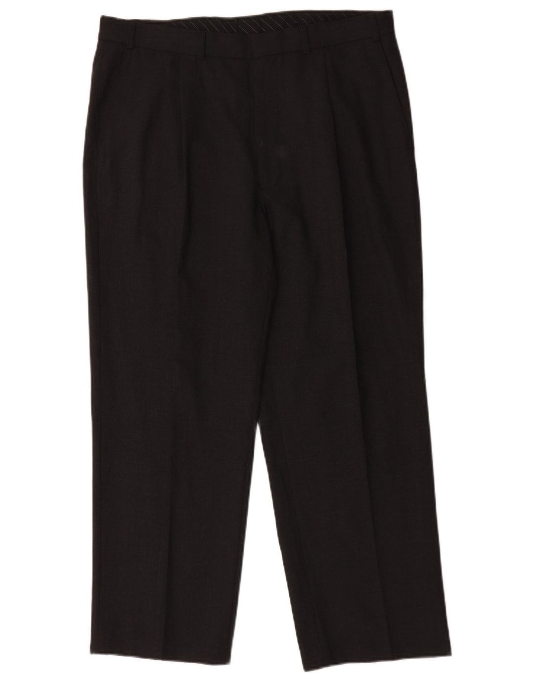 Marks & Spencer Herren maßgeschneiderte gerade Chinohose W36 L27 Schwarz