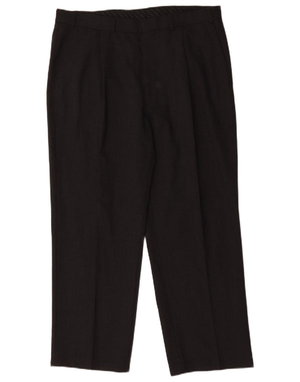 Marks & Spencer Herren maßgeschneiderte gerade Chinohose W36 L27 Schwarz
