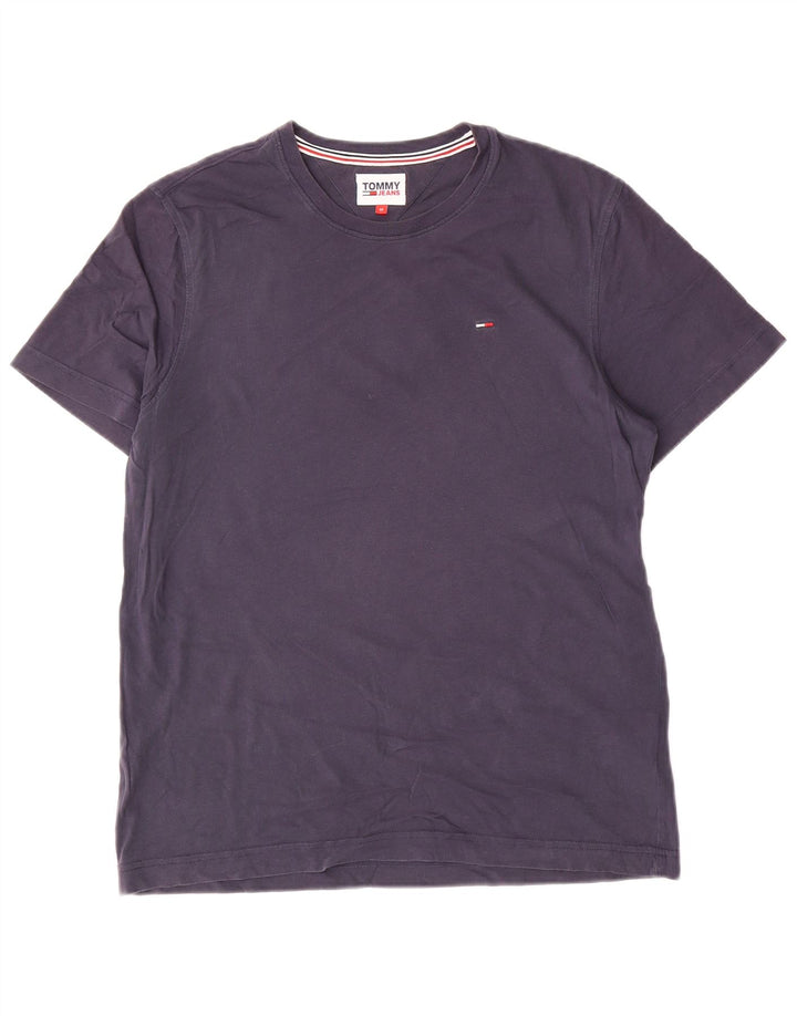 Tommy Hilfiger Herren-T-Shirt-Oberteil aus Baumwolle in mittlerem Marineblau
