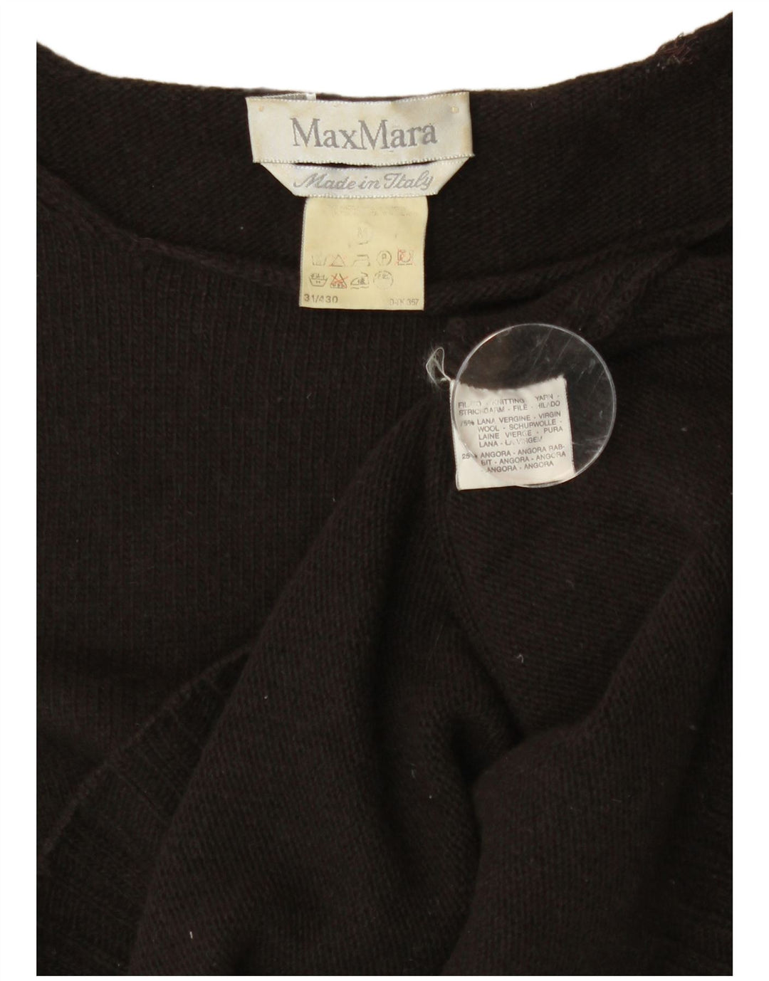Max Mara Damen Crop Pullover mit Rundhalsausschnitt, UK 12, Mittelbraun