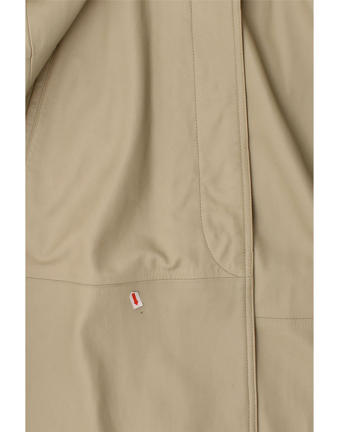VINTAGE Damen Ledermantel UK 18 XL Beige