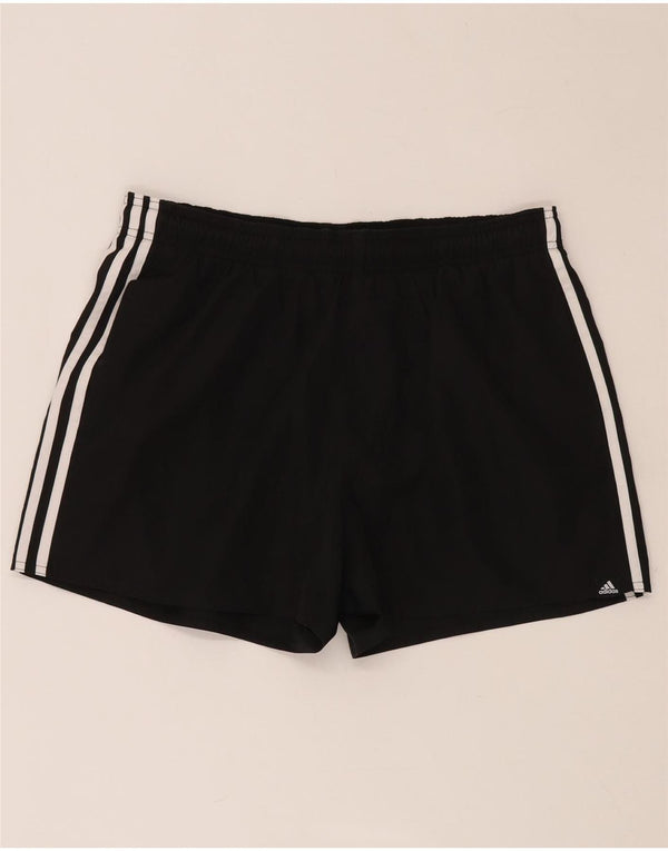 ADIDAS Damen Sportshorts UK 14 Large Schwarz Polyester