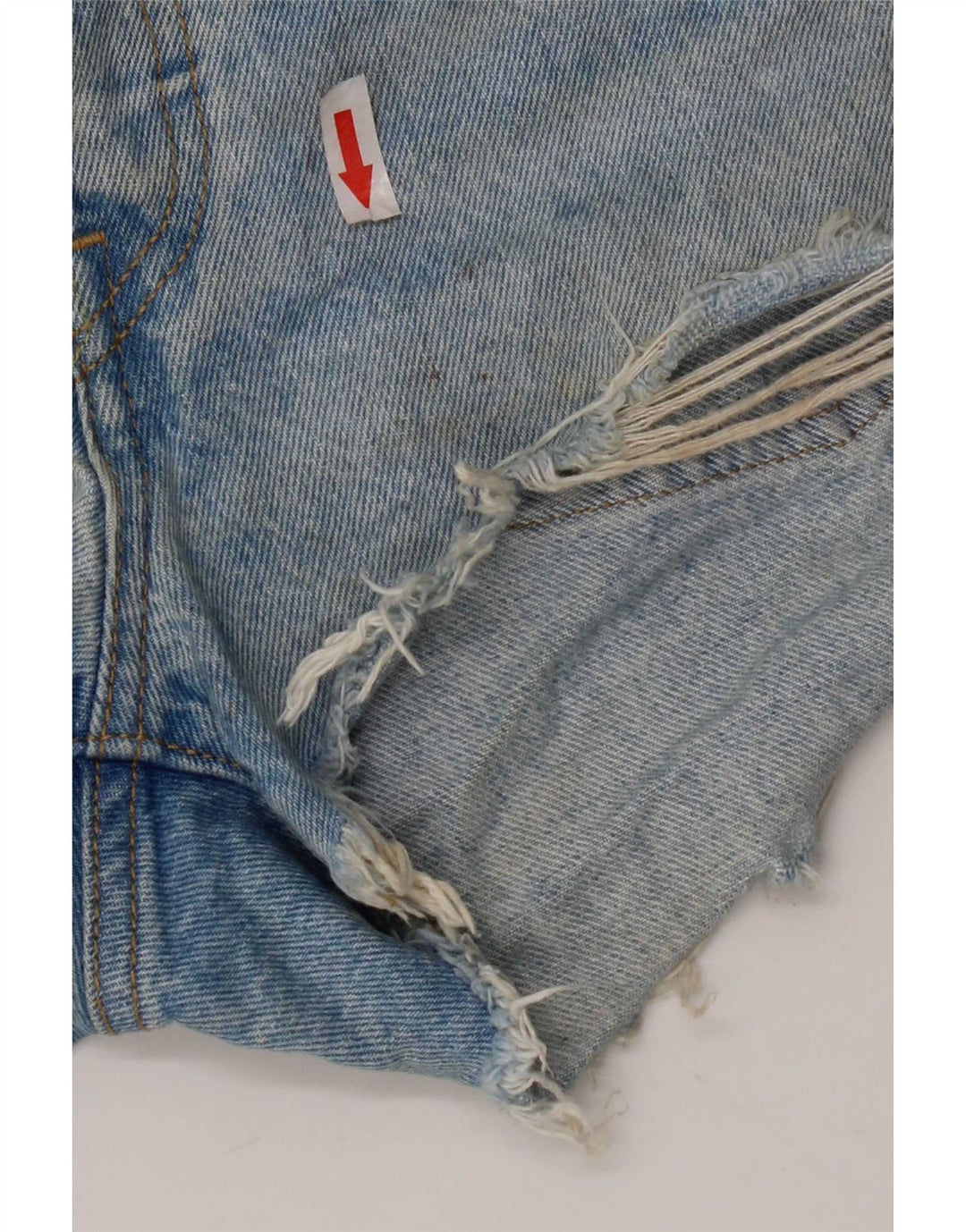 Levi's Damen 501 Distressed Denim Shorts W26 Small Blaue Baumwolle