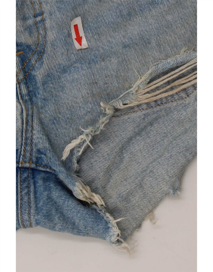 Levi's Damen 501 Distressed Denim Shorts W26 Small Blaue Baumwolle
