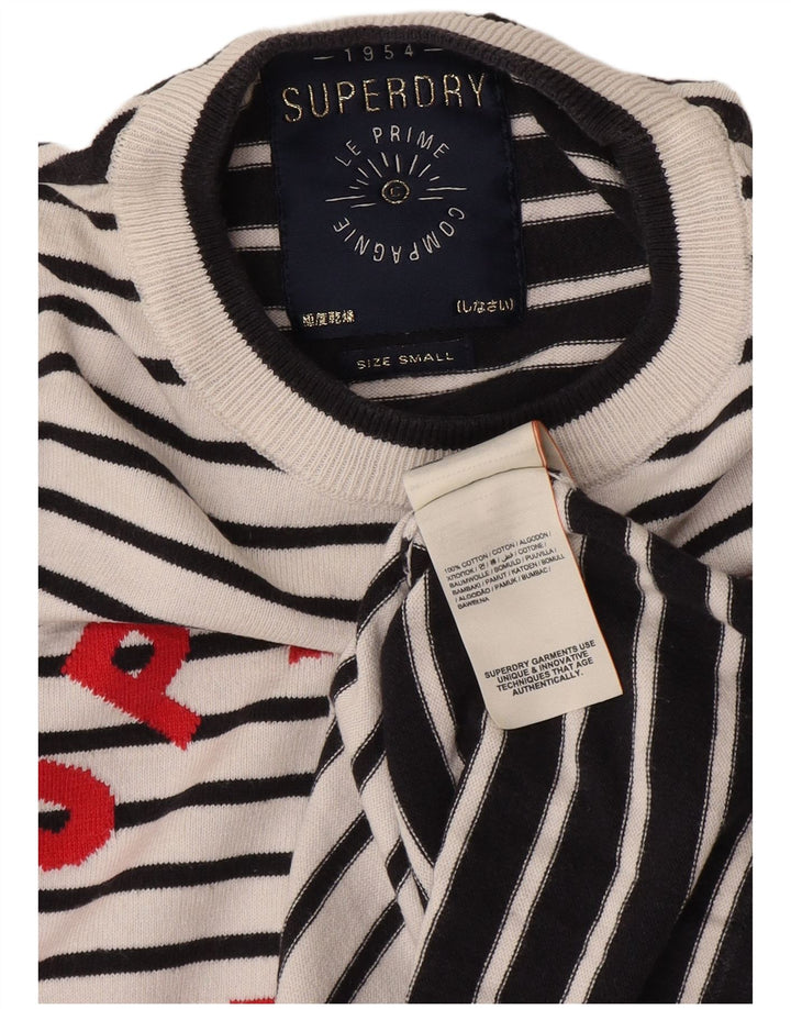 Superdry Damen-Pullover, übergroß, Rundhalsausschnitt, Gr. 10, Weiß