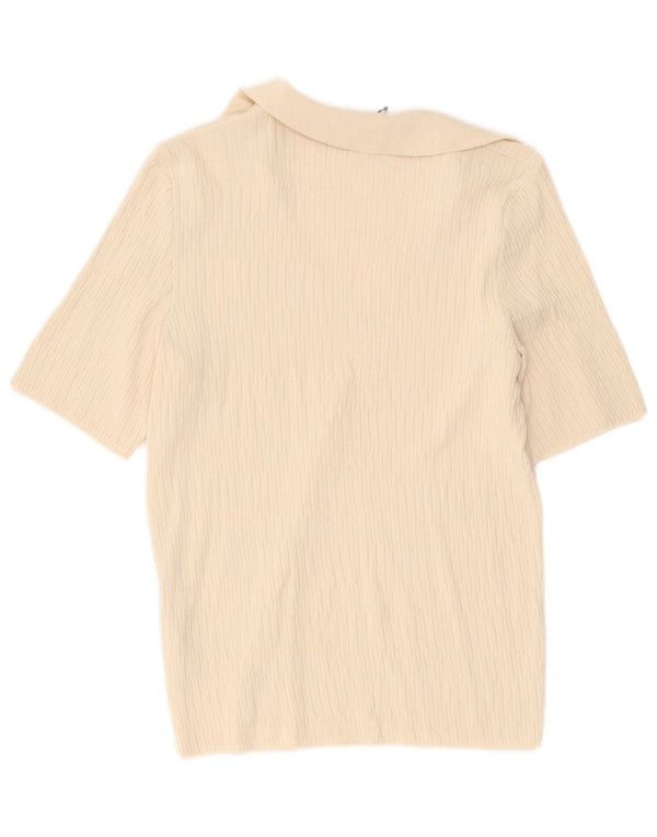 Marks & Spencer Damen Poloshirt UK 6 XS Off White Viskose