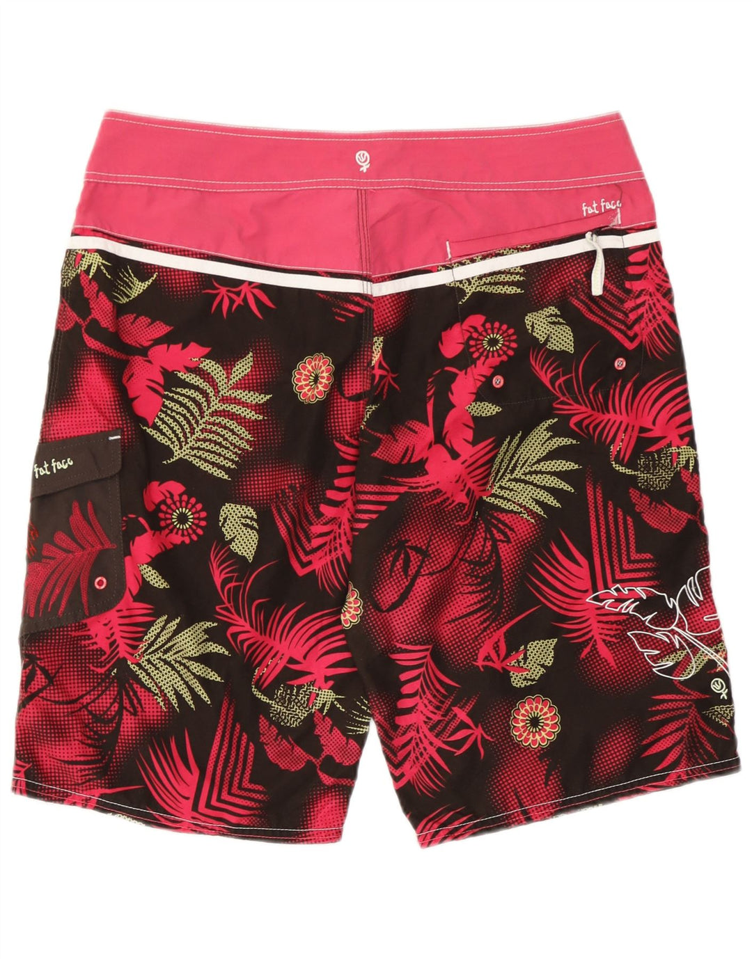 Fat Face Herren-Badeshorts, Größe M, W32, L12, Rosa, Blumenmuster, Polyester, Strand