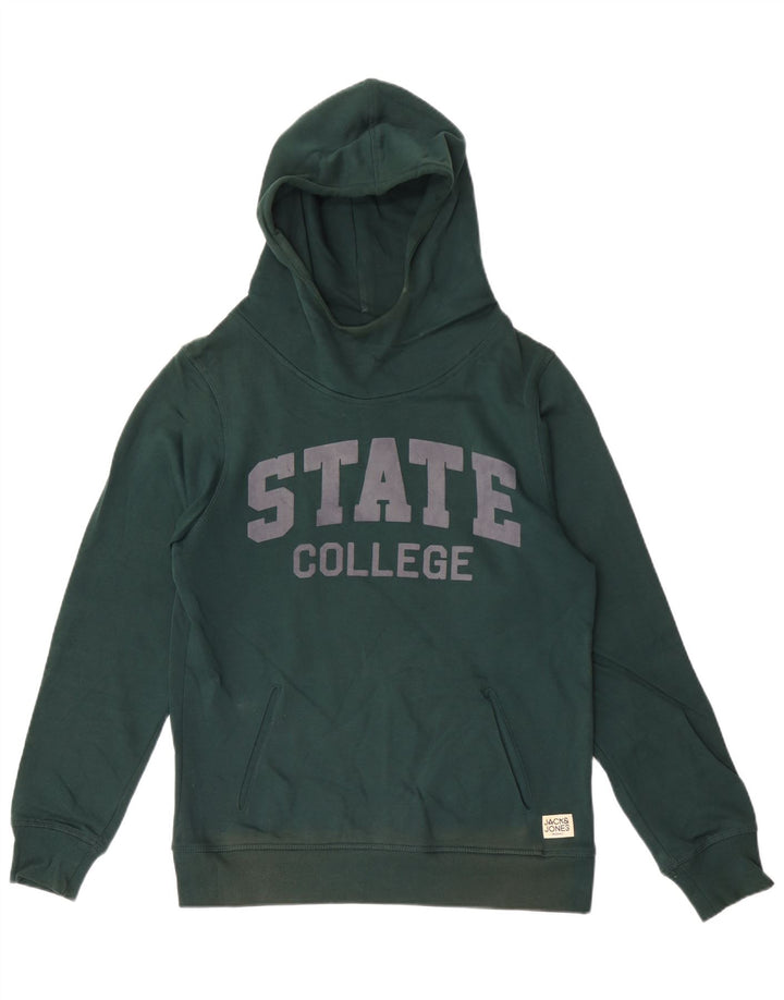 Jack & Jones Herren-Kapuzenpullover mit Grafik, mittelgrüne Baumwolle