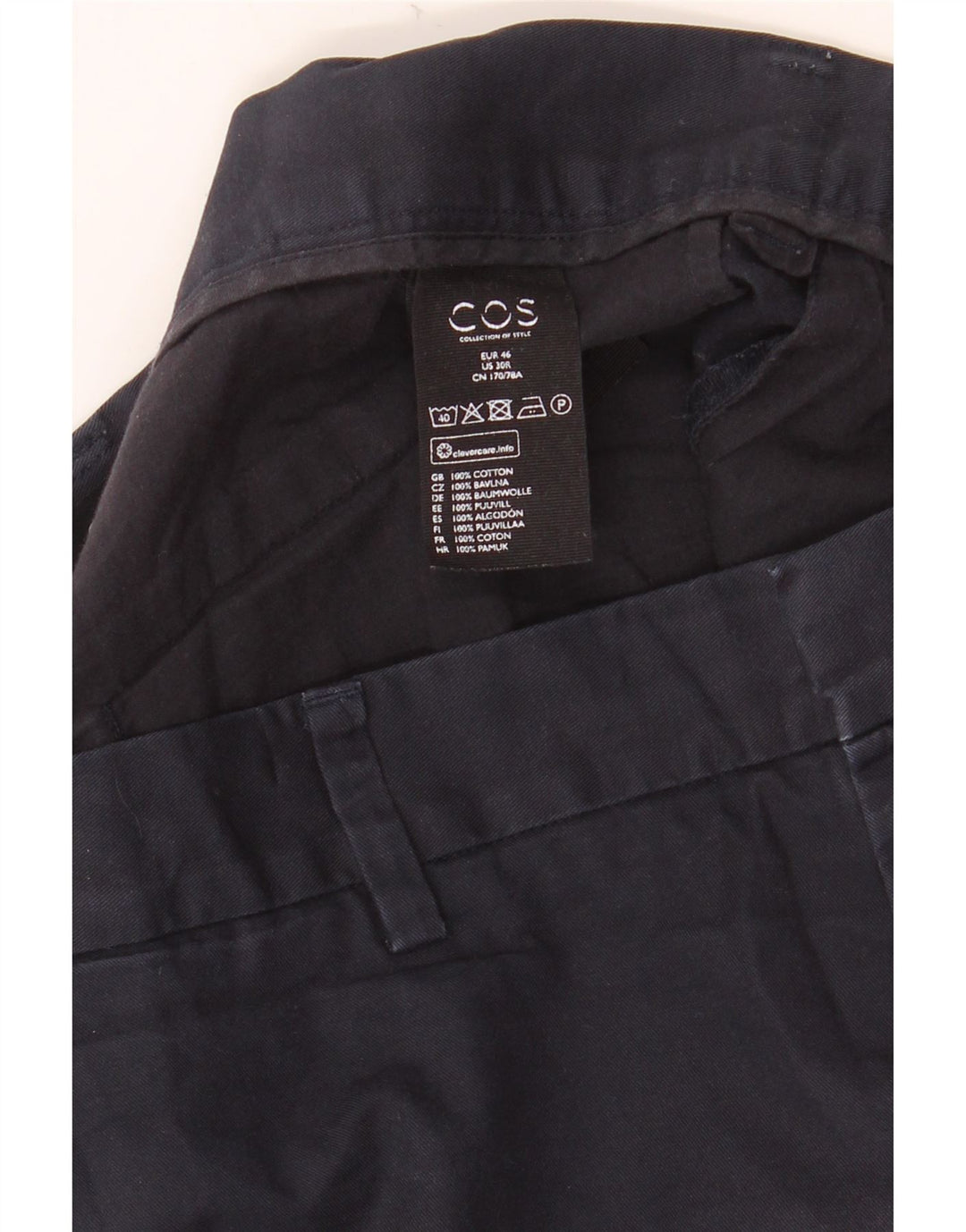 Cos Herren-Chinoshorts, EU 46, Größe S, W30, Marineblau, Baumwolle