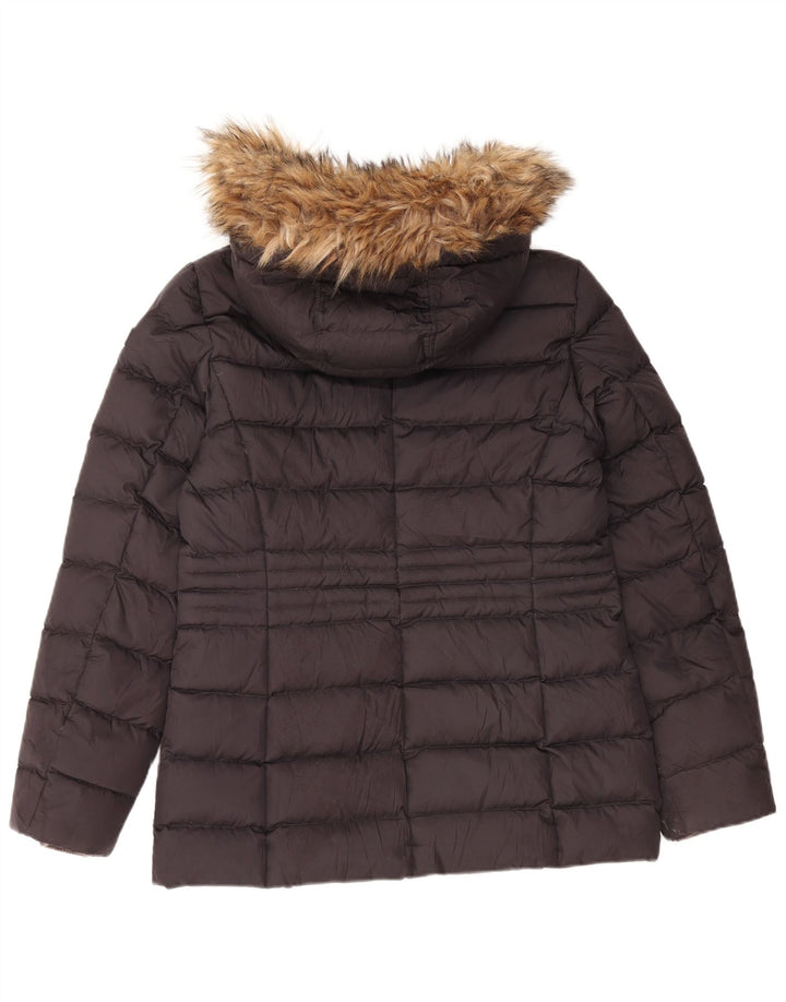 ESPRIT Wattierte Damenjacke mit Kapuze, UK 10, Größe S, Schwarz