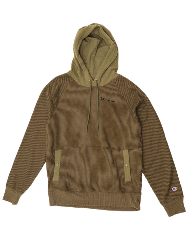 Champion Mens Hoodie Jumper Medium Green Polyester