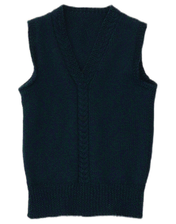 Vintage Damen Weste Tank Top XS Marineblau meliert