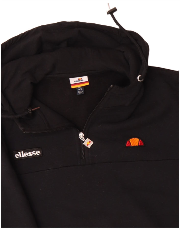 ELLESSE Herren-Kapuzenpullover mit Reißverschluss, mittlerer schwarzer Baumwolle