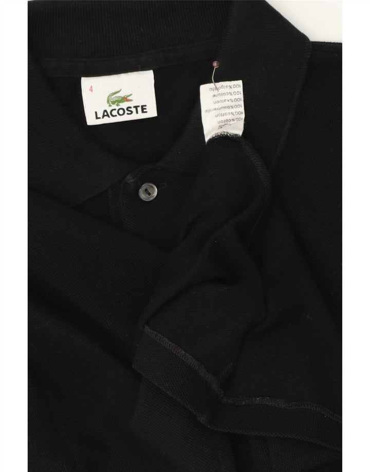 Lacoste Herren-Langarm-Poloshirt, Größe 4, mittelgroß, schwarze Baumwolle