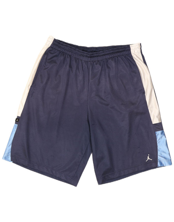 Jordan Herren-Sportshorts 2XL Marineblaues Colourblock-Polyester
