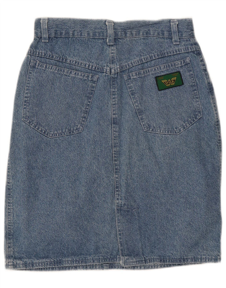 Wild Damen Jeansrock IT 40 Small W28 Blaue Baumwolle