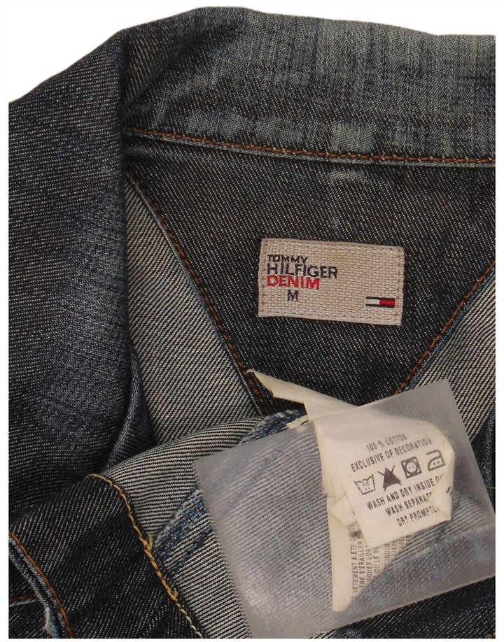 Tommy Hilfiger Damen-Denim-Blazer mit 3 Knöpfen, UK 12, mittleres Marineblau