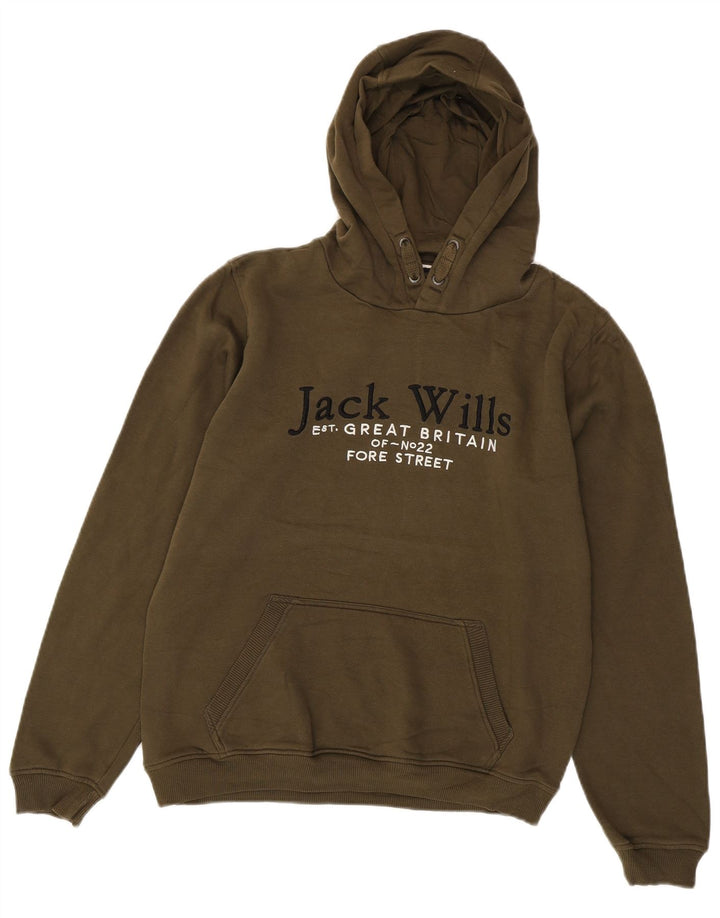 Jack Wills Jungen-Kapuzenpullover mit Grafik, 15–16 Jahre, Khaki, Baumwolle