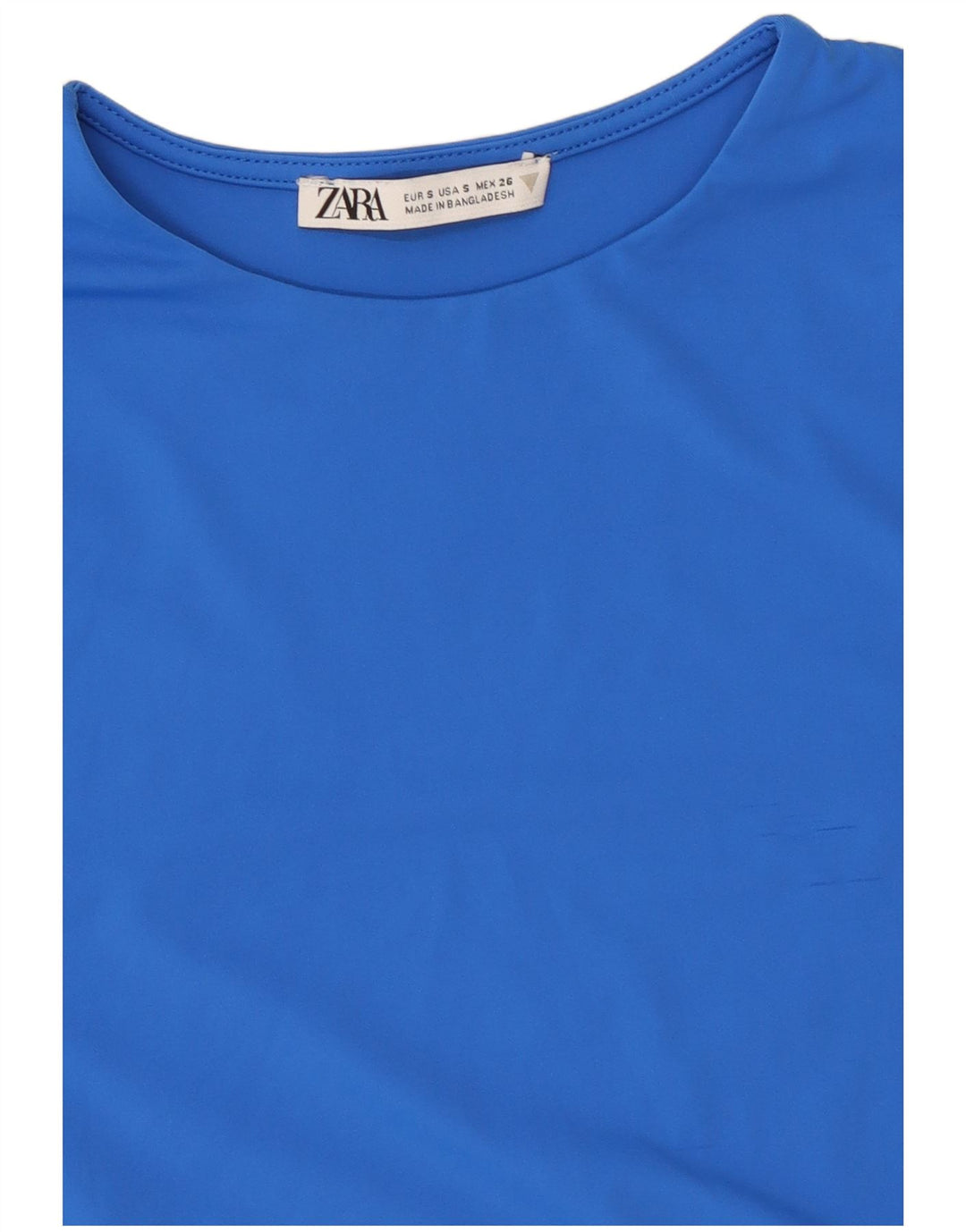 Zara Damen Crop T-Shirt Top UK 8 Small Blau