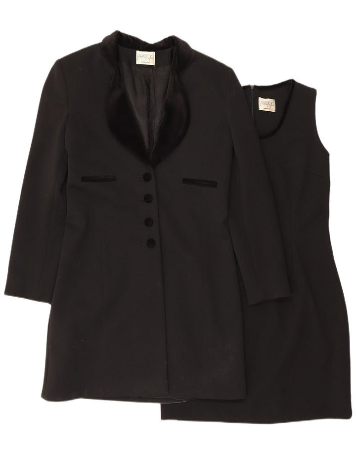 Caracciolo Damen 4-Knopf-2-teiliges Set IT 44 Mittelschwarzes Polyester