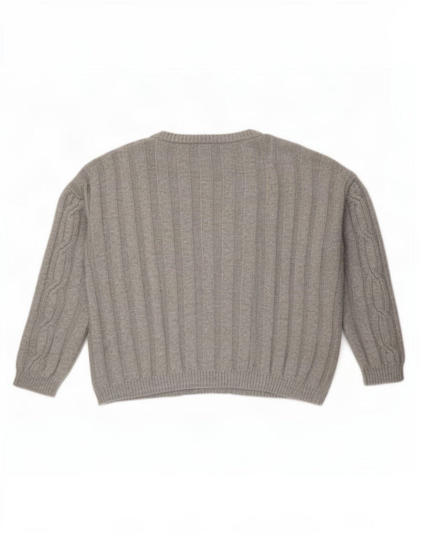 Marks & Spencer Damen-Pullover mit U-Boot-Ausschnitt, UK 20 2XL, graue Baumwolle