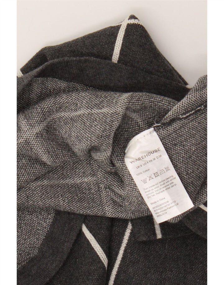 Warehouse Damen-Pullover mit Rollkragen, bauchfrei, Gr. 8, klein, grau kariert
