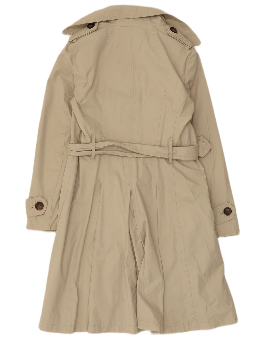 Zara Damen Zweireihiger Trenchcoat UK 14 Large Beige Polyester