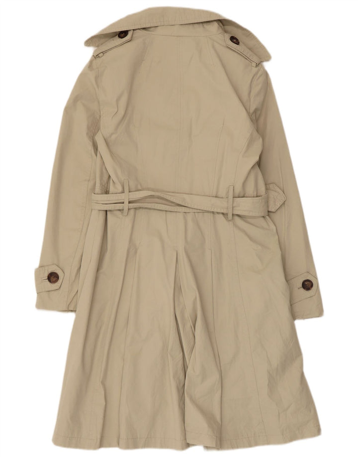 Zara Damen Zweireihiger Trenchcoat UK 14 Large Beige Polyester