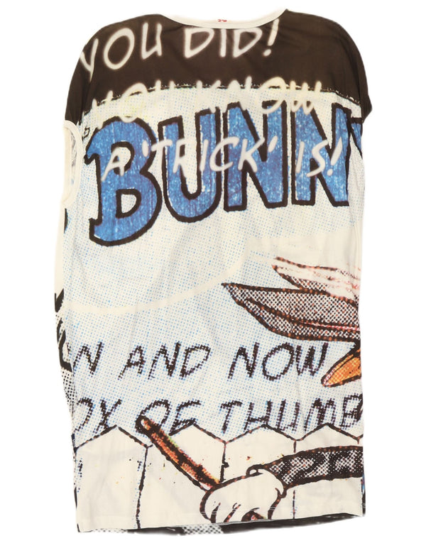 Iceberg Damen Bugs Bunny Graphic T-Shirt-Kleid UK 12 Medium White Cartoon