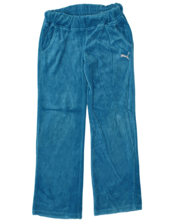 Puma Samt-Trainingshose für Jungen, 9–10 Jahre, Größe S, blaue Baumwolle