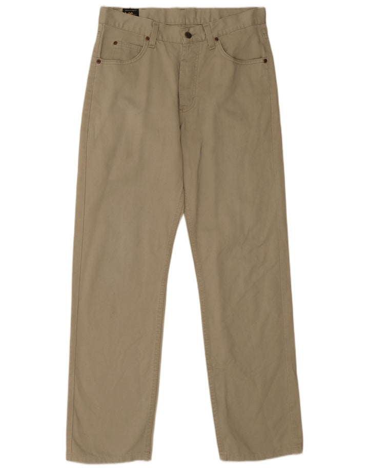 Lee Herren Chicago Straight Jeans W32 L30 Khaki Baumwolle