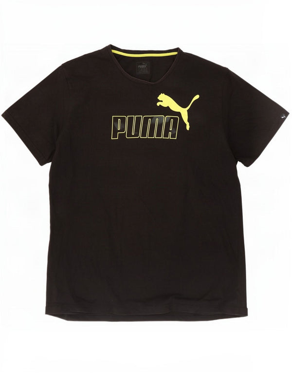 Puma Herren Grafik T-Shirt Top 2XL Schwarz Baumwolle
