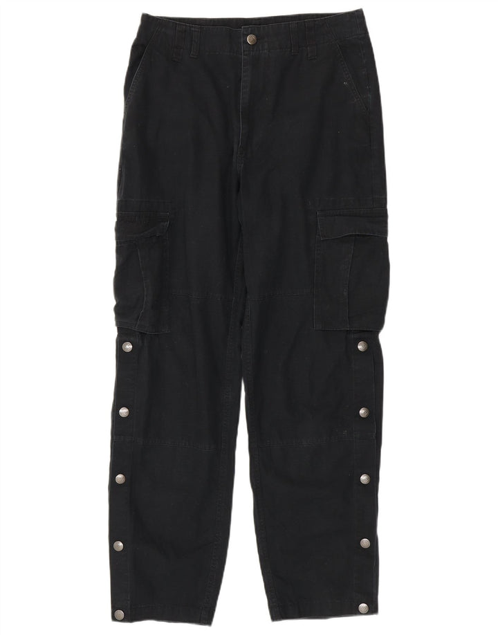 CONVERSE Gerade Cargohose für Damen W27 L28 Schwarze Baumwolle