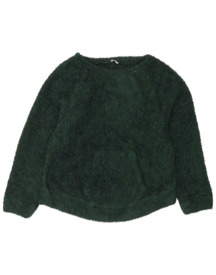 Benetton Damen-Oversize-Fleecepullover, Gr. 10, Größe S, Grün, Polyester