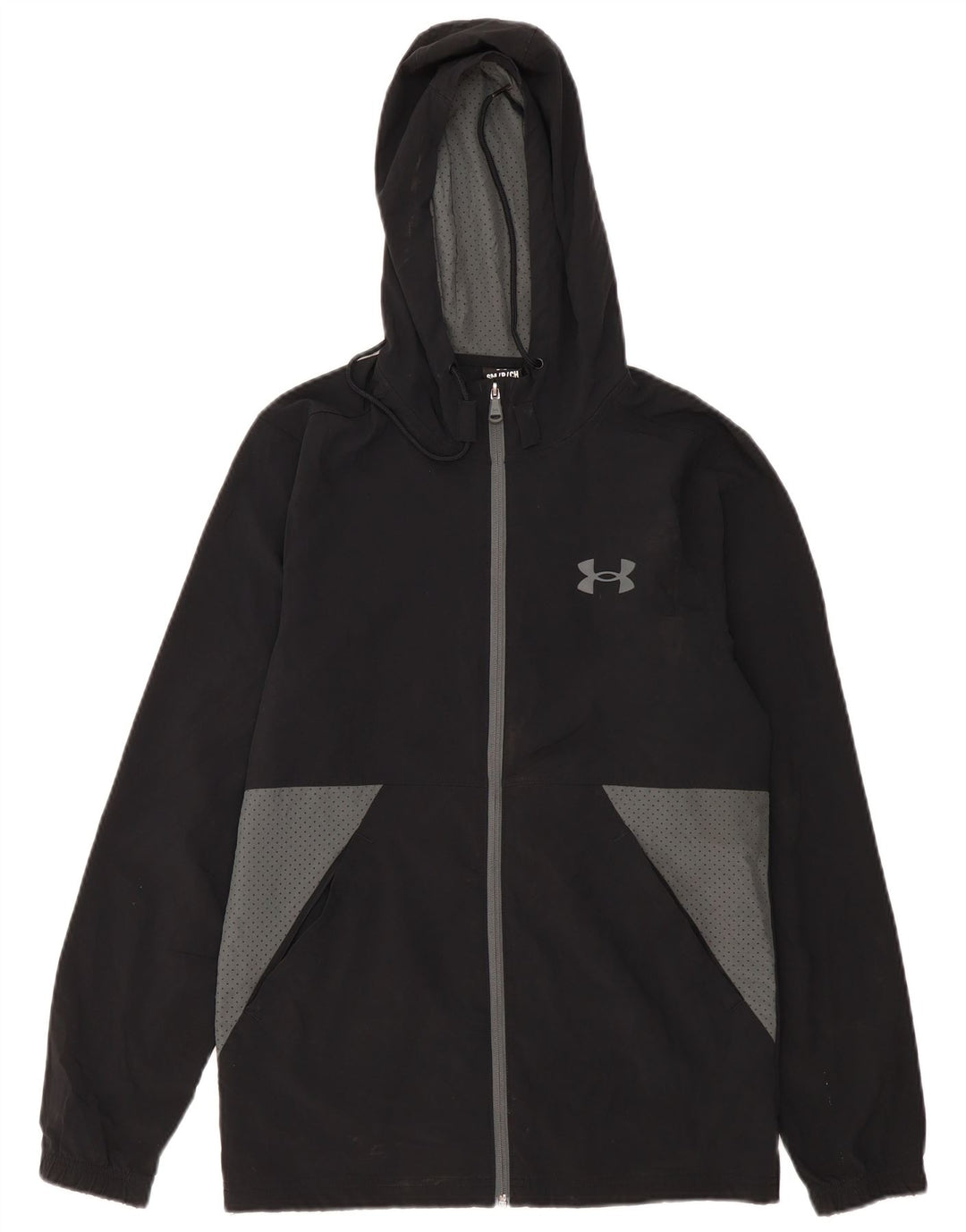 Under Armour Herren-Regenjacke mit Kapuze, UK 36, Größe S, Schwarz, Farbblock