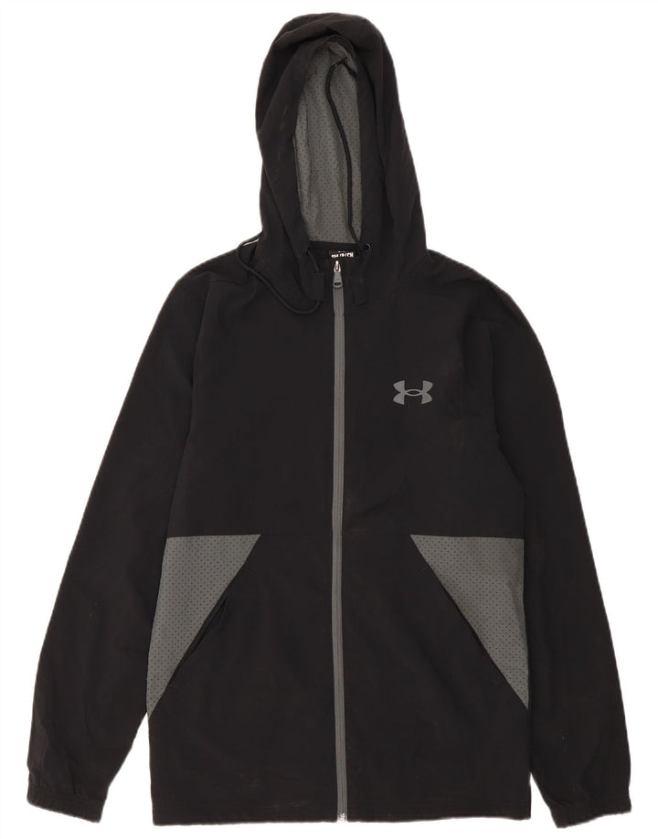 Under Armour Herren-Regenjacke mit Kapuze, UK 36, Größe S, Schwarz, Farbblock